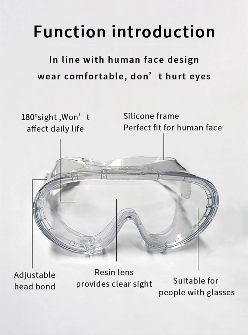 Wholesale Protection Medical Motocross Lab Anti Fog Eyes Safety Goggle Mould Transparent Protective Goggles Product